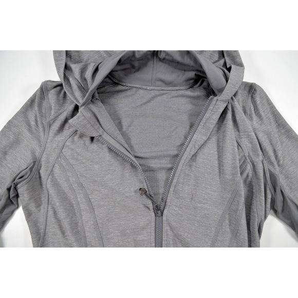 Lululemon Full Zip Lightweight Hoodie Jacket Womens 10 Gray Active Yoga Athletic - Picture 11 of 14
